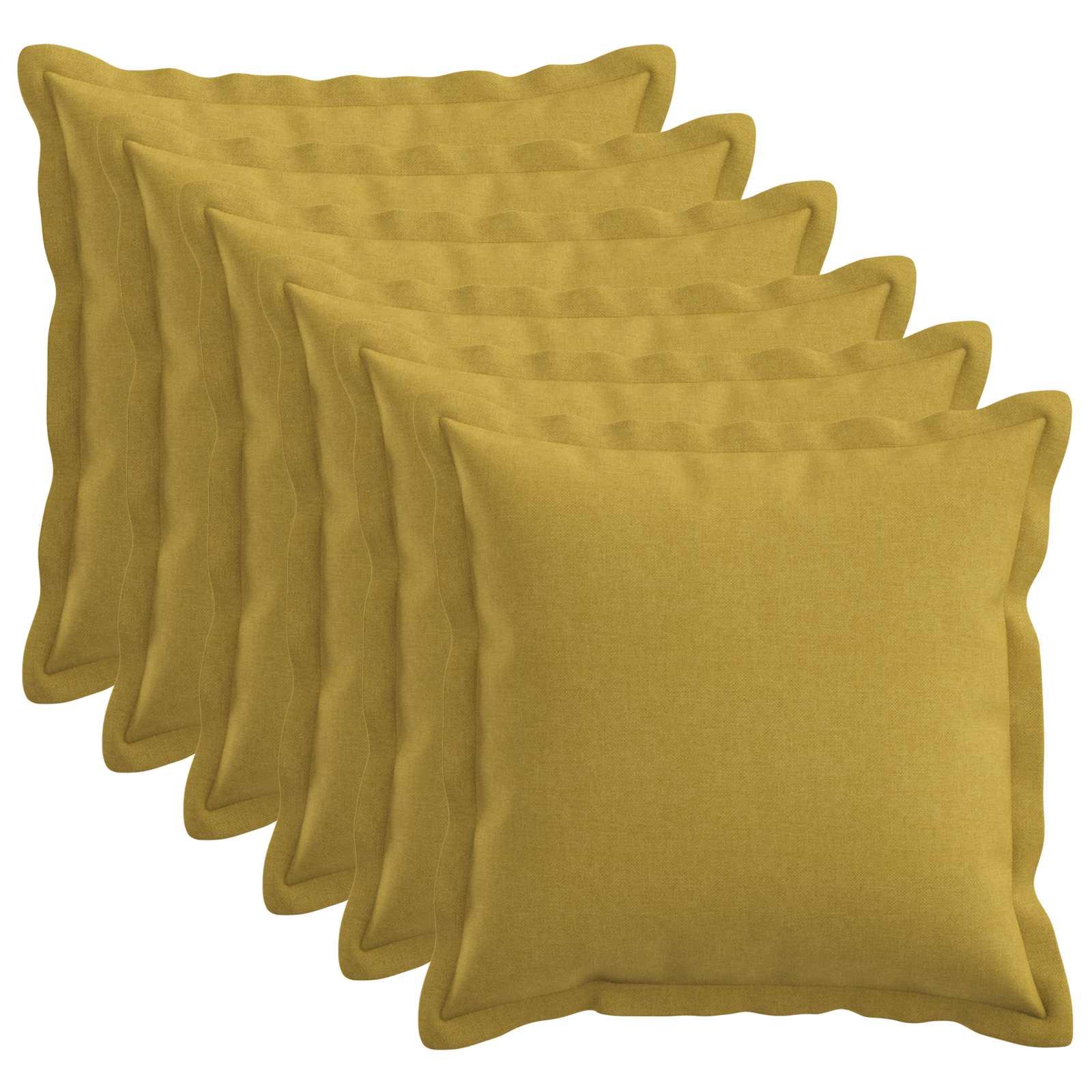vidaXL Pude 6 stk. HOUTEN Lys grøn 35 x 35 cm Faux Linned