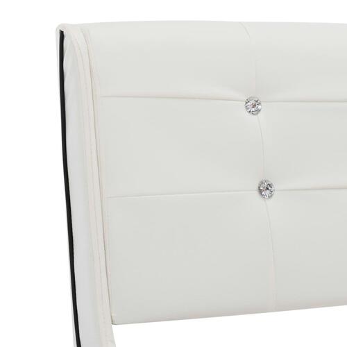 Seng med madras 90 x 200 cm kunstlæder hvid