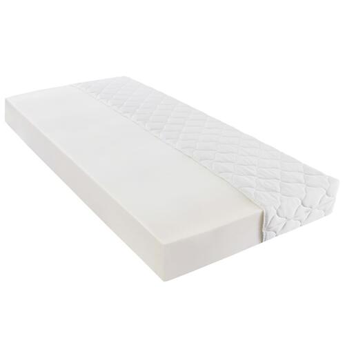 Seng med madras 90 x 200 cm kunstlæder hvid