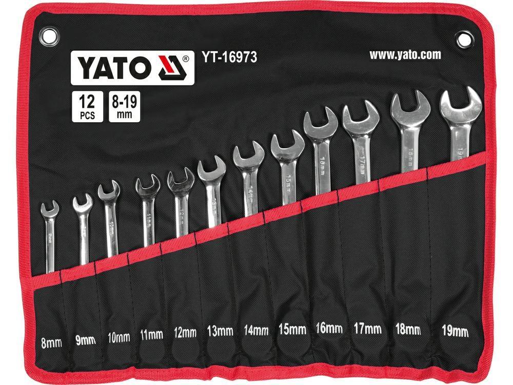 Gaffel-ringnøglesæt YATO YT-16973 - 12 dele, 8-19 mm
