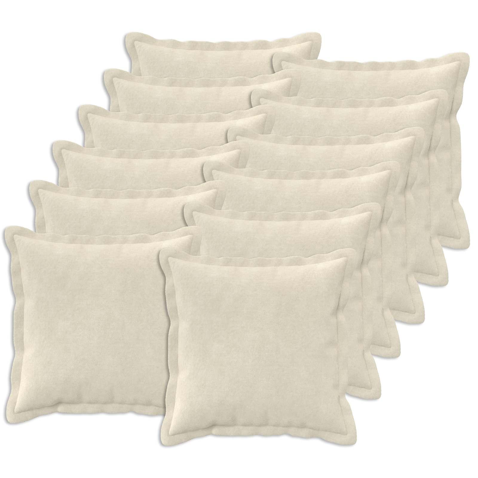 vidaXL Pude med pude HOUTEN 12 stk. Cremefarvet Mikrofiber Fleece