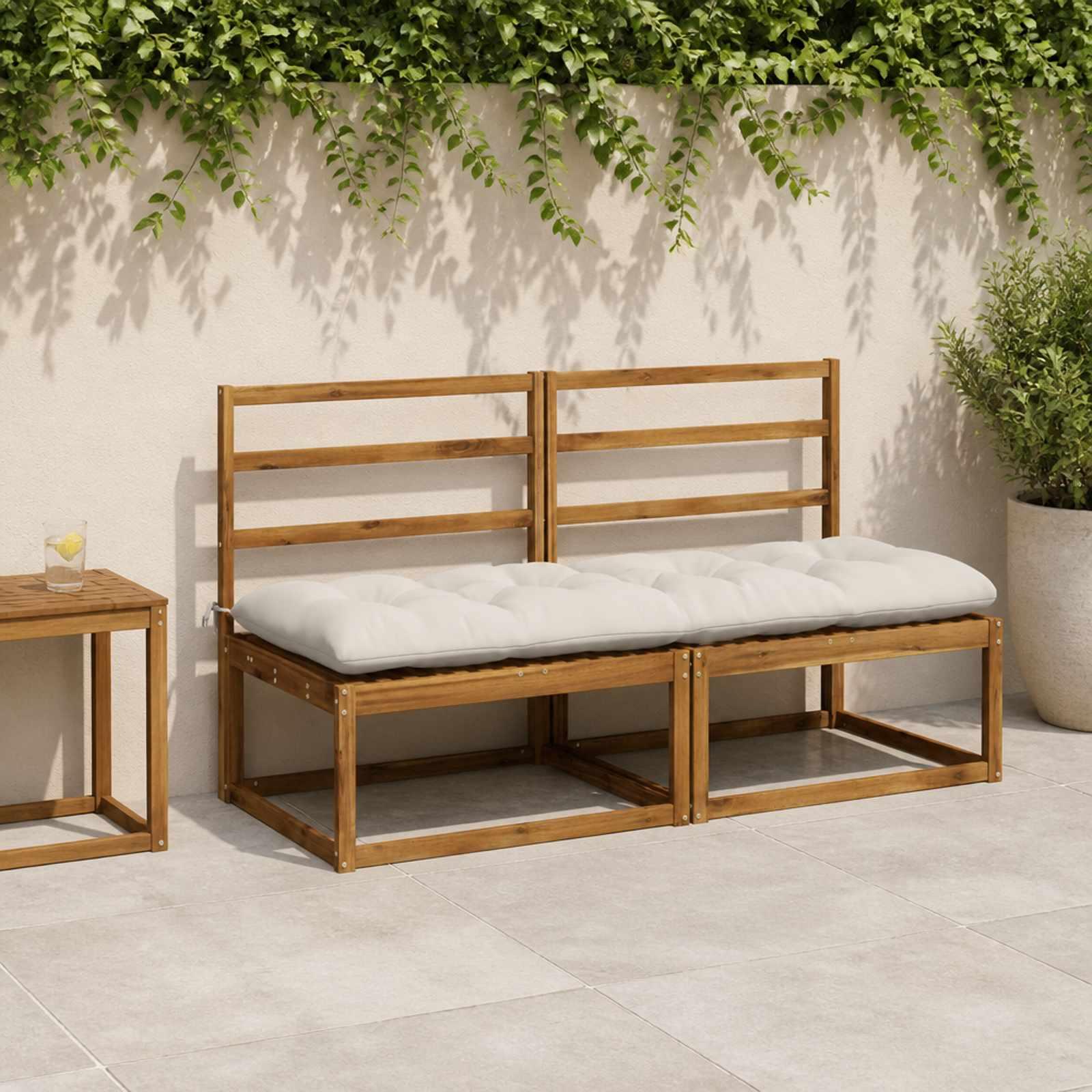 vidaXL Bænkpude VIANEN 100% polyester Hvid 180 x 60 x 12 cm