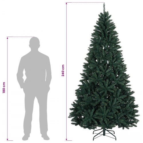 Kunstigt hængslet juletræ 240 cm PVC - mørkegrøn