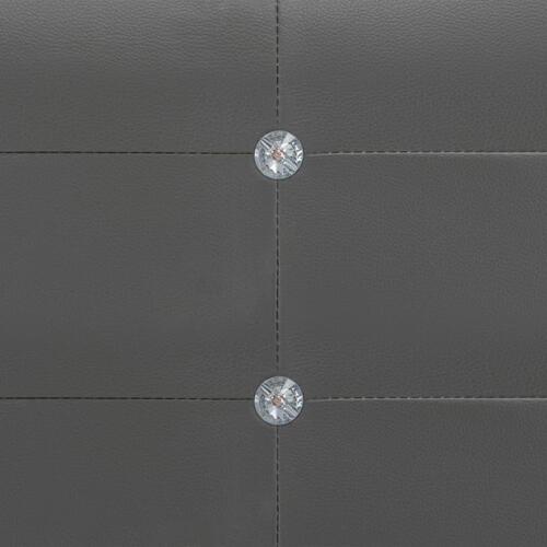 Seng med madras 180 x 200 cm kunstlæder grå