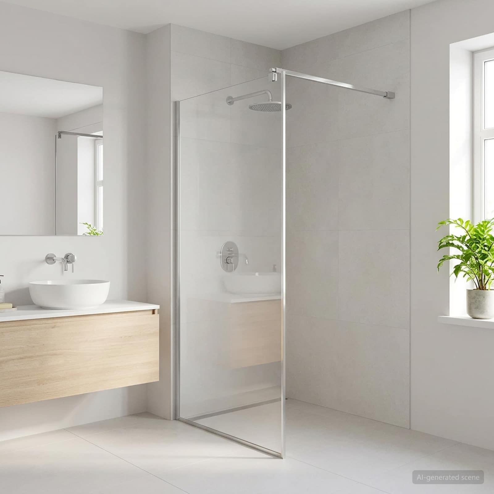 vidaXL Støttestang til brusedør 70-120 cm til 6/8 mm glas Krom