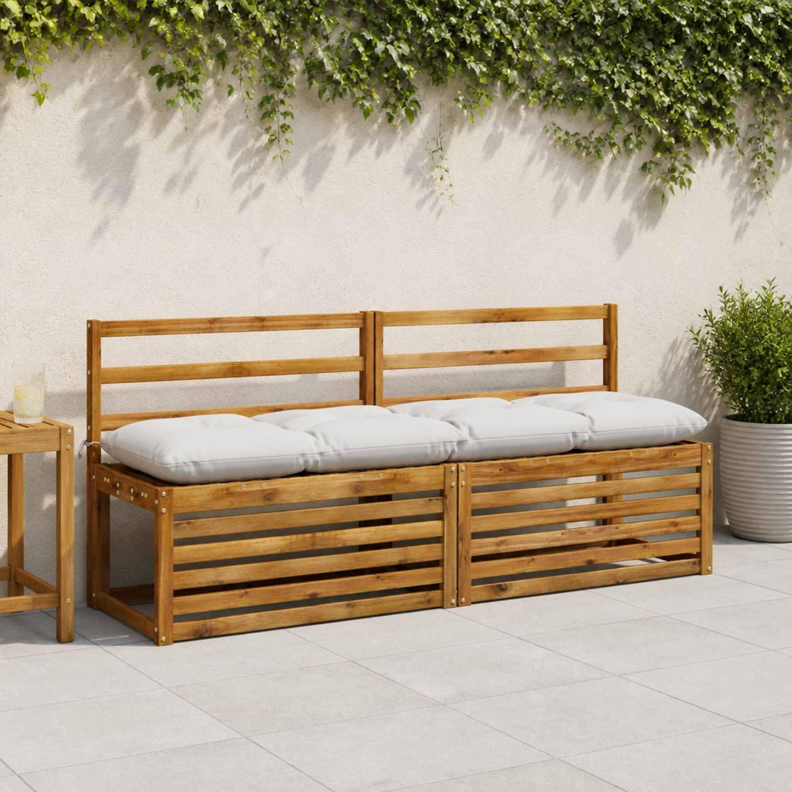 vidaXL Bænkpude VIANEN 100% polyester Hvid 160 x 40 x 12 cm