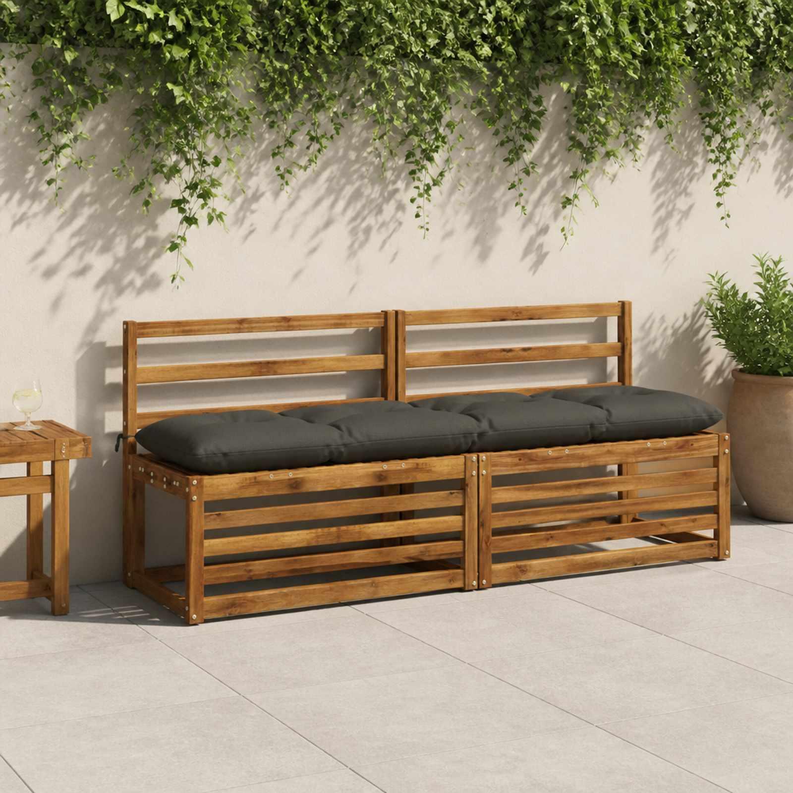vidaXL Bænkpude VIANEN 100% polyester Antracit 160 x 40 x 12 cm
