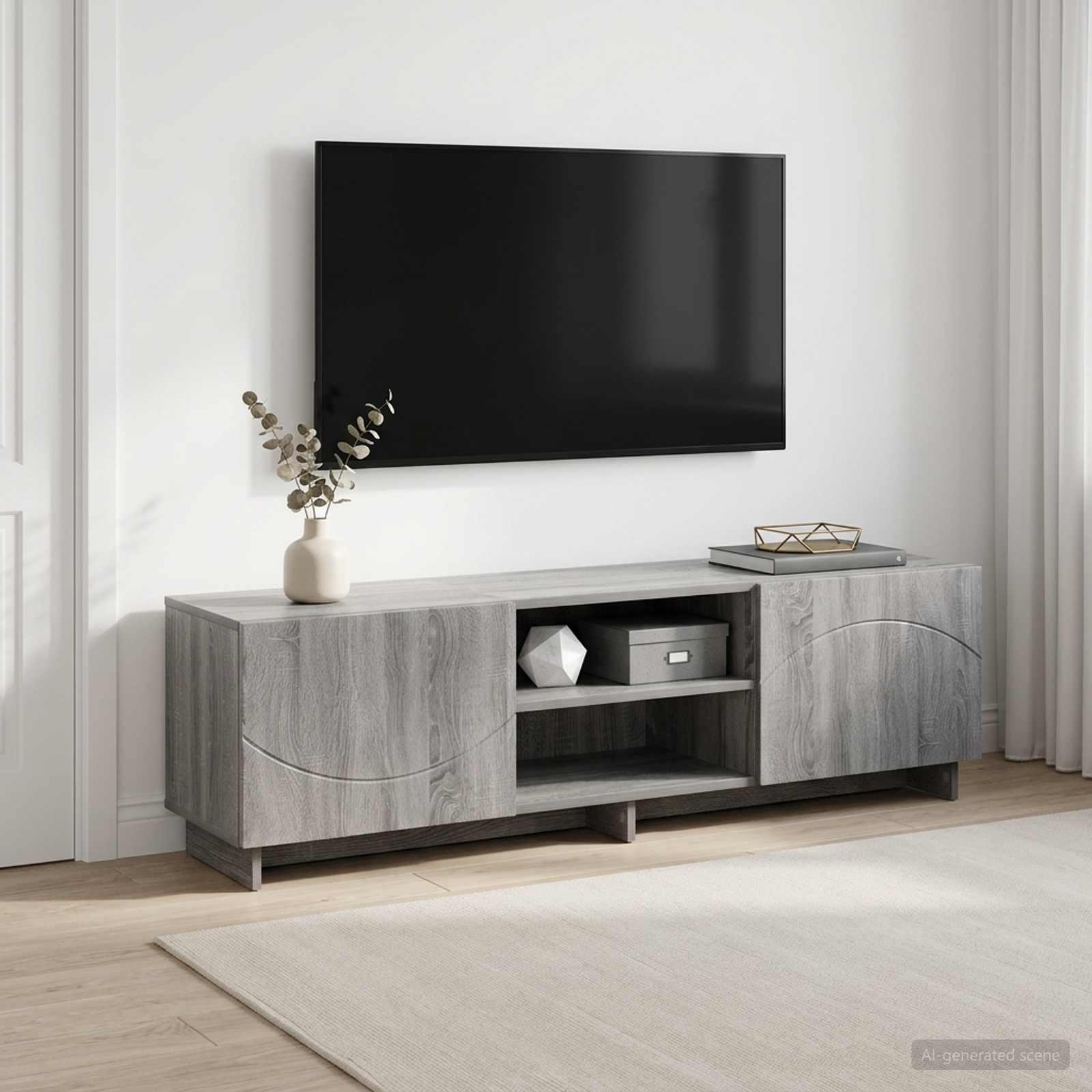 TV-bord 140 x 34,5 x 40 cm - grå sonoma