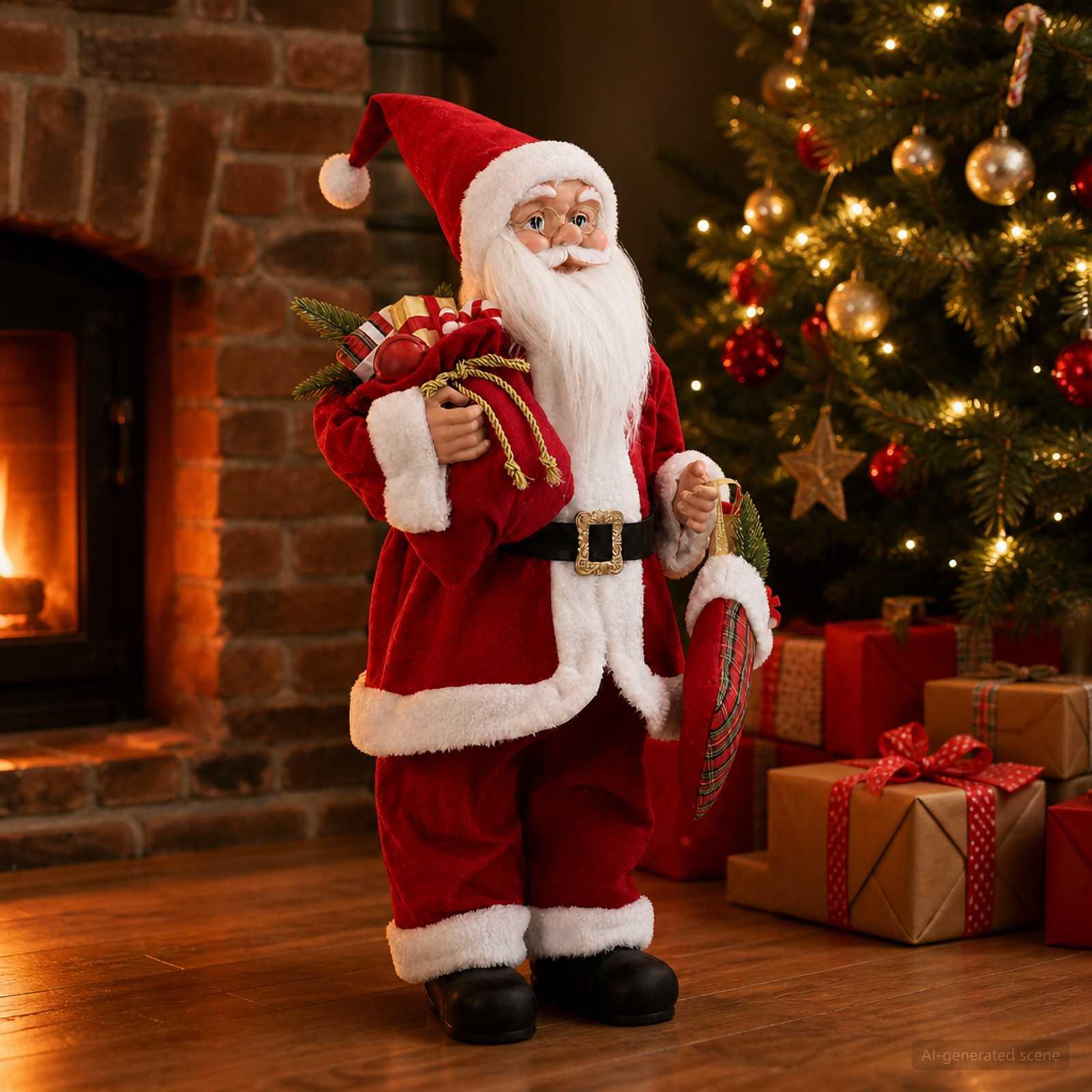 vidaXL Julemandsfigur Rød 62 cm Polyester
