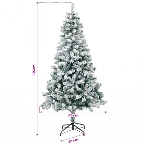 Kunstigt juletræ 120 cm i grøn og hvid