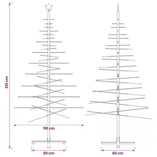 Træjuletræ KOTKA 210 cm - mørkebrun
