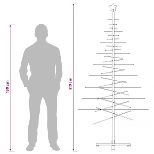 Træjuletræ KOTKA 210 cm - mørkebrun