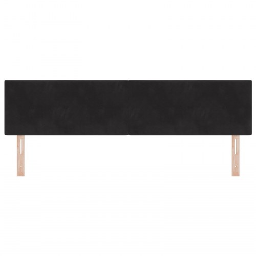 Hovedgærde Med Knapper, Sort, 180 cm, Velour