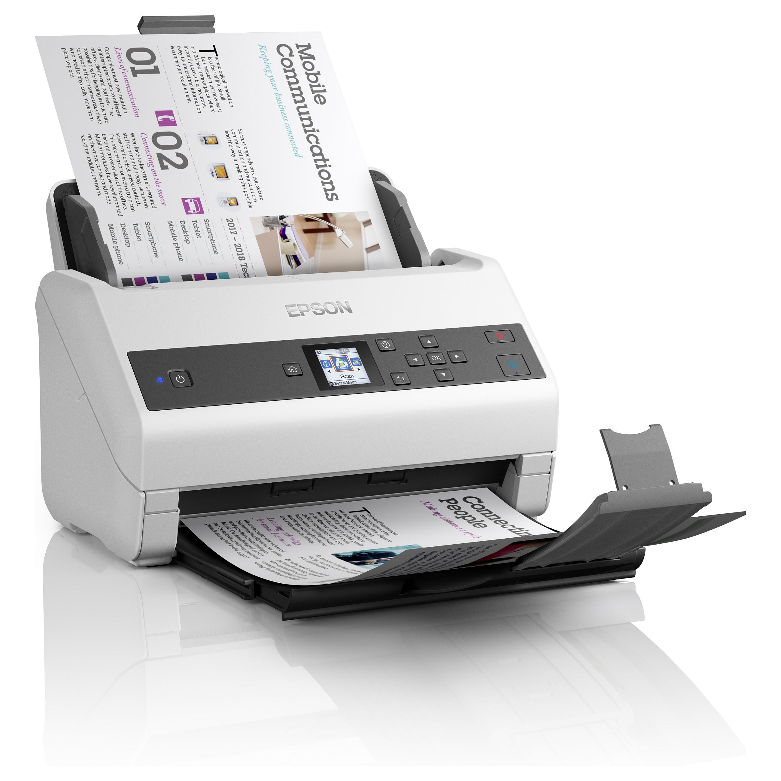 Epson WorkForce DS-970 - Dokumentscanner - Contact Image Sensor (CIS) - Duplex - A4 - 600 dpi x 600 dpi - op til 85 ppm (mono) / op til 85 ppm (farve) - ADF (100 ark) - op til 9000 scanninger pr. dag - USB 3.0