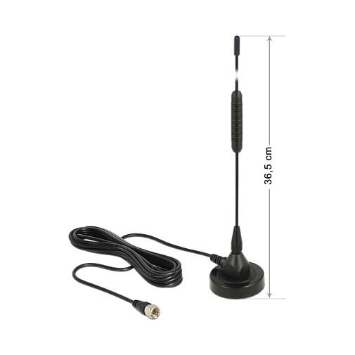 Delock DAB+ Antenna F Plug 0 dBi omnidirectional with magnetical sta