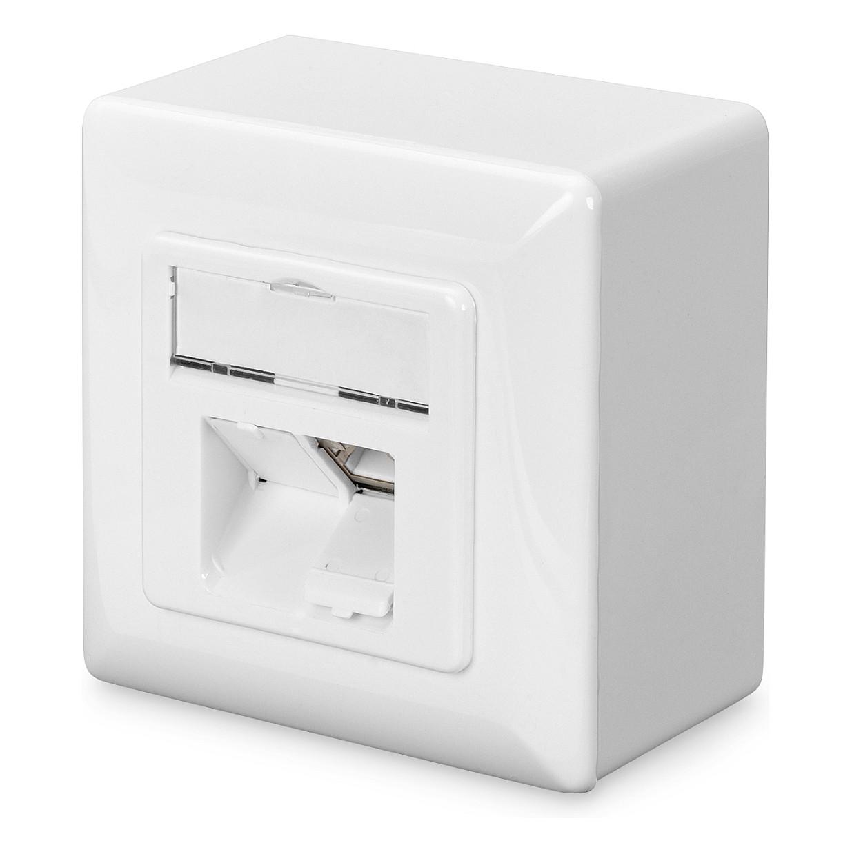 DIGITUS DN-9006-N - Stik til montering på overflade - vægmonterbar - CAT 6 - STP - RJ-45 X 2 - RAL 9010