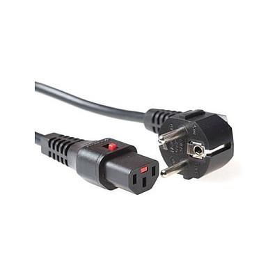 ACT Powercord CEE 7/7 male (angled) - C13 IEC Lock black 1 m, EL249S