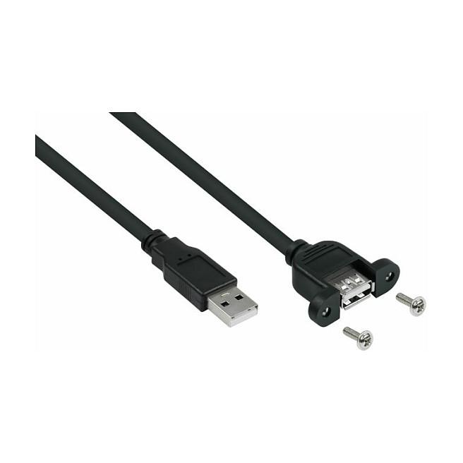USB 2.0 forlængerkabel Kabelmeister USB-A han til indbygnings-USB-A hun - sort 0,5 m
