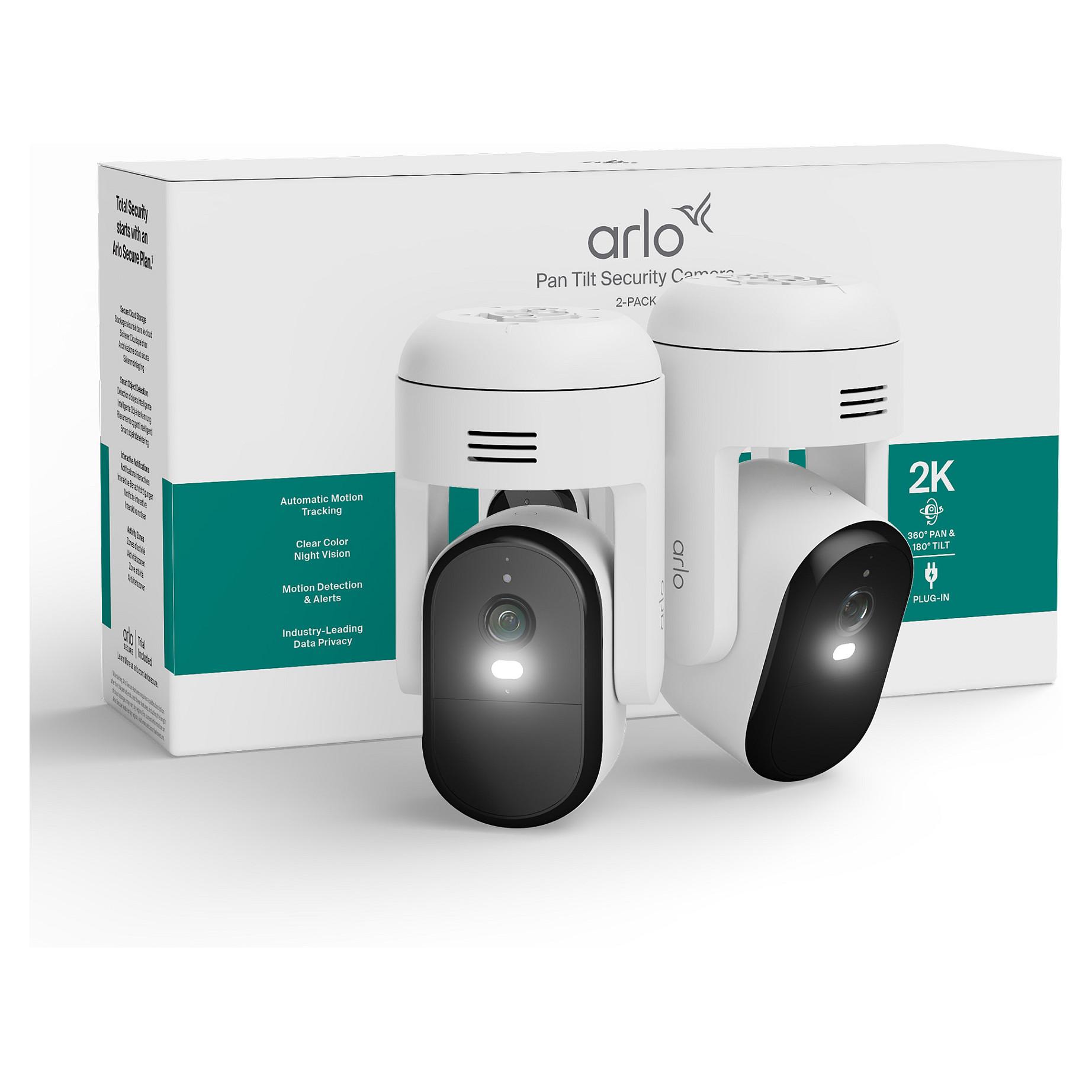 Arlo Essential 3 - Netværksovervågningskamera - PTZ - indendørs, udendørs - farve (Dag/nat) - 3 MP - 2304 x 1296 - audio - trådløs - WiFi (pakke med 2)
