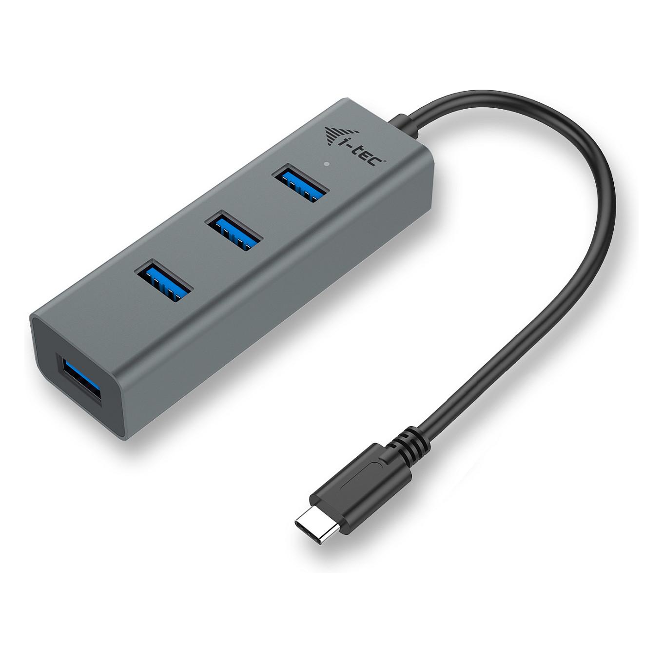 I-Tec USB-C 3.1 Metal HUB - 4-Port USB 3.0 - Bus powered - Overcurrent protection USB hub - USB 3.2 - 4 ports - Grå