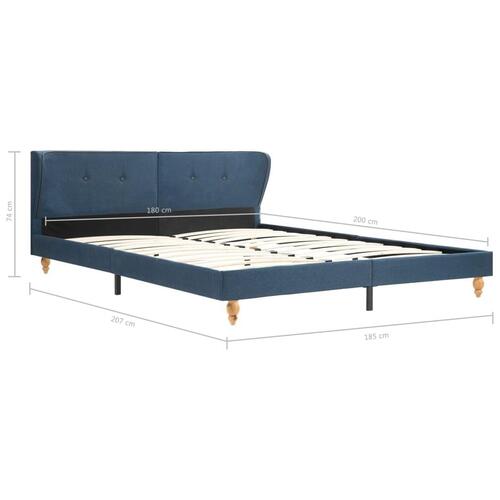 Seng med madras 180 x 200 cm stof blå