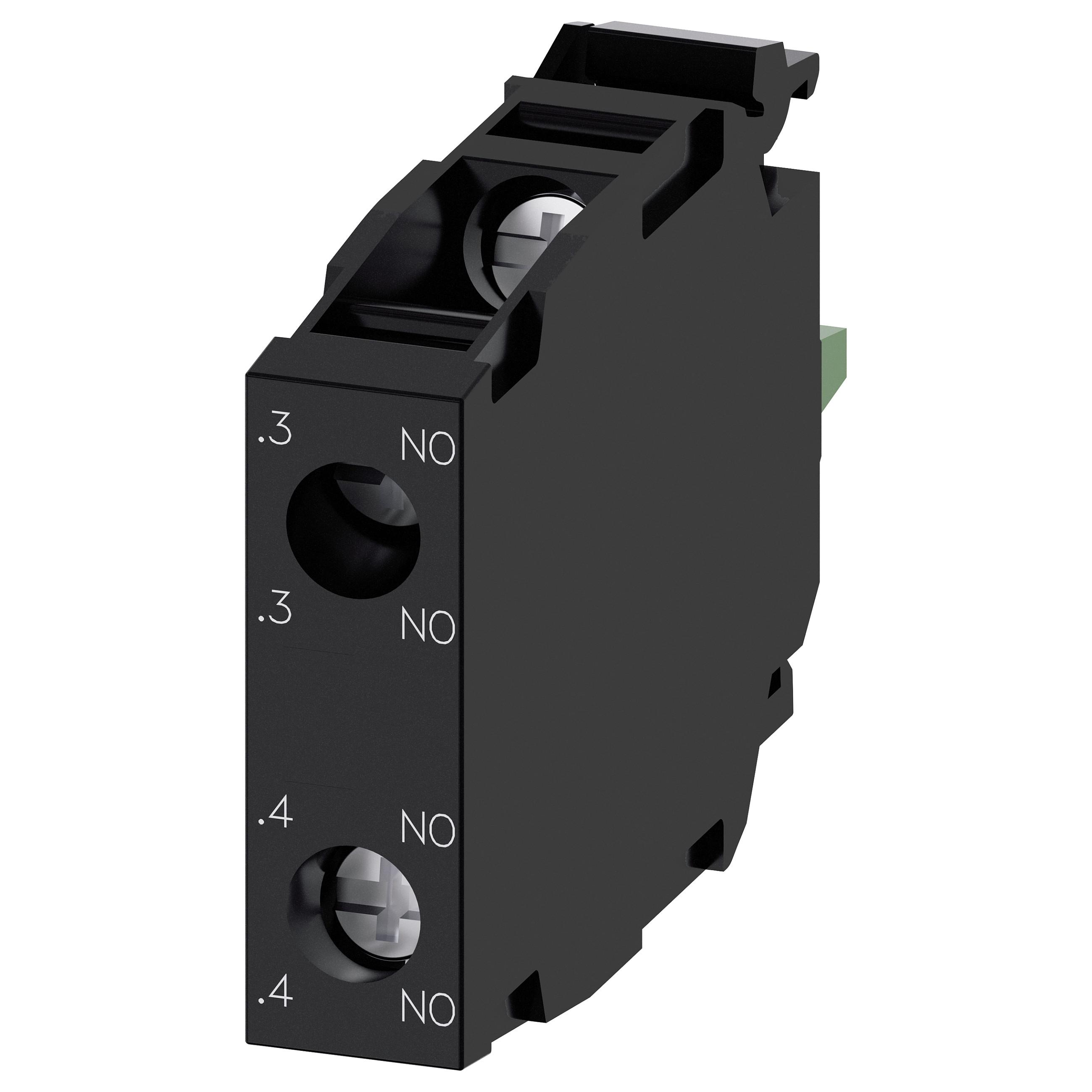 Kontaktmodul med 2 kontaktelementer 2 no skrue for frontplade
