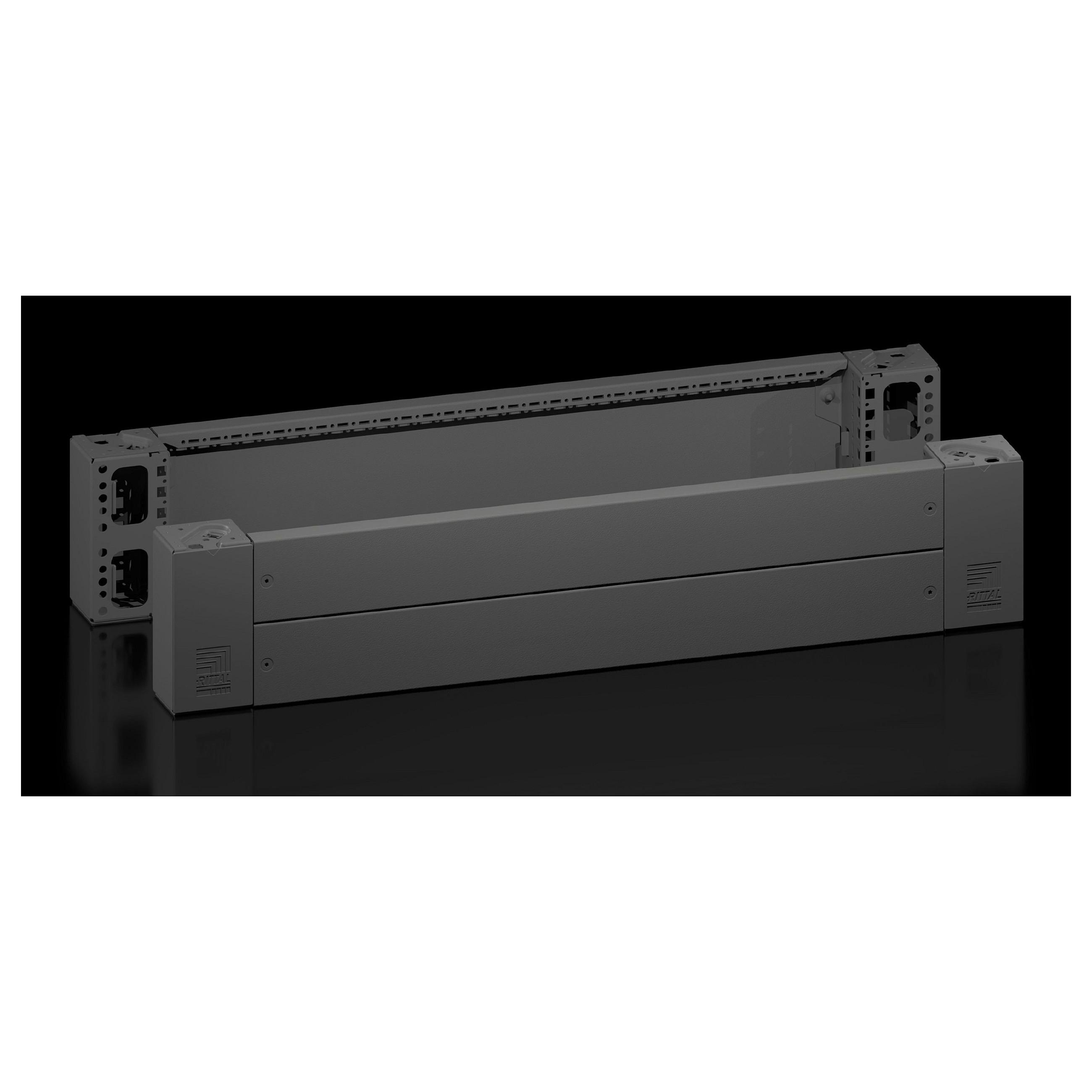 Sokkelhjørnestykke Rittal VX 8660.024 med blænde front/bag - H 200 mm