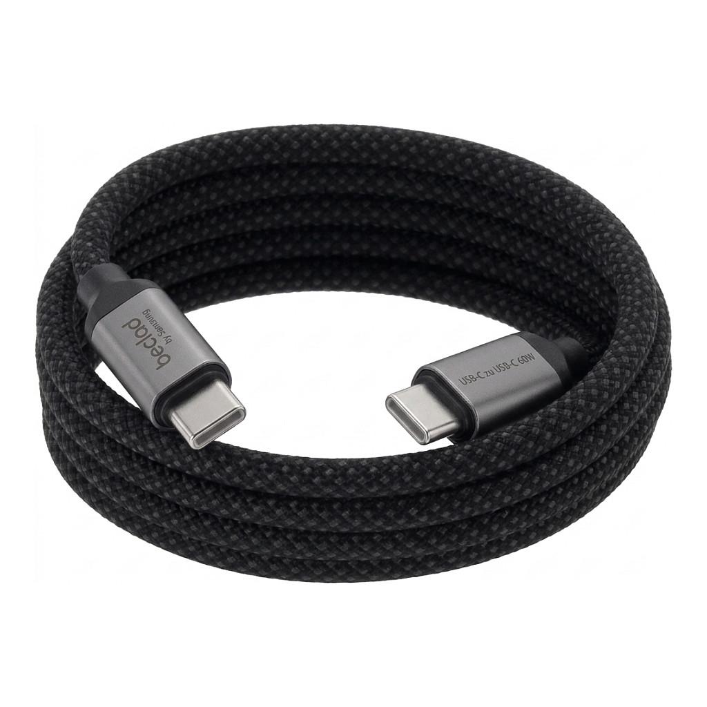 Magnetisk ladekabel beclad (by Samsung) USB-C til USB-C 60 W - sort