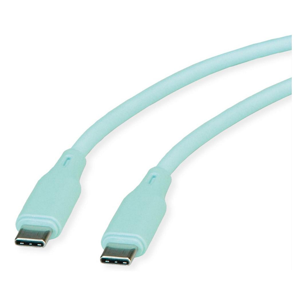 USB-C kabel ROLINE USB 2.0 C-C 60 W - grøn, 1 m