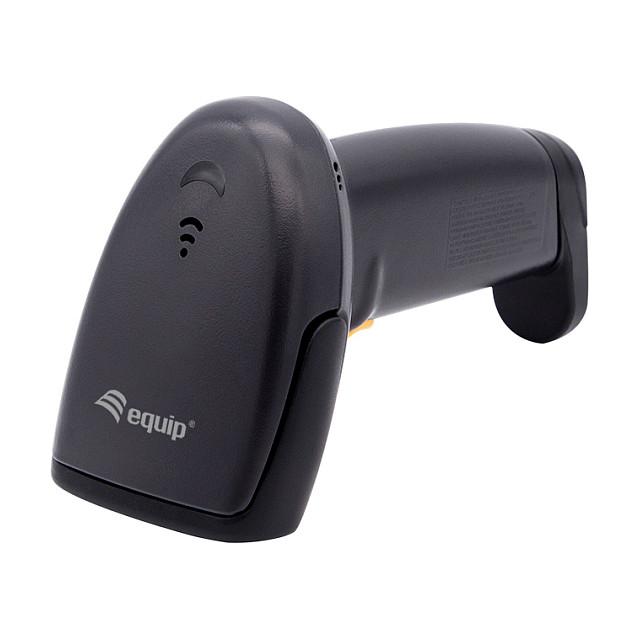 EQUIP USB 1D stregkodelæser med stativ - håndholdt barcode scanner, sort, 200 scanninger/s