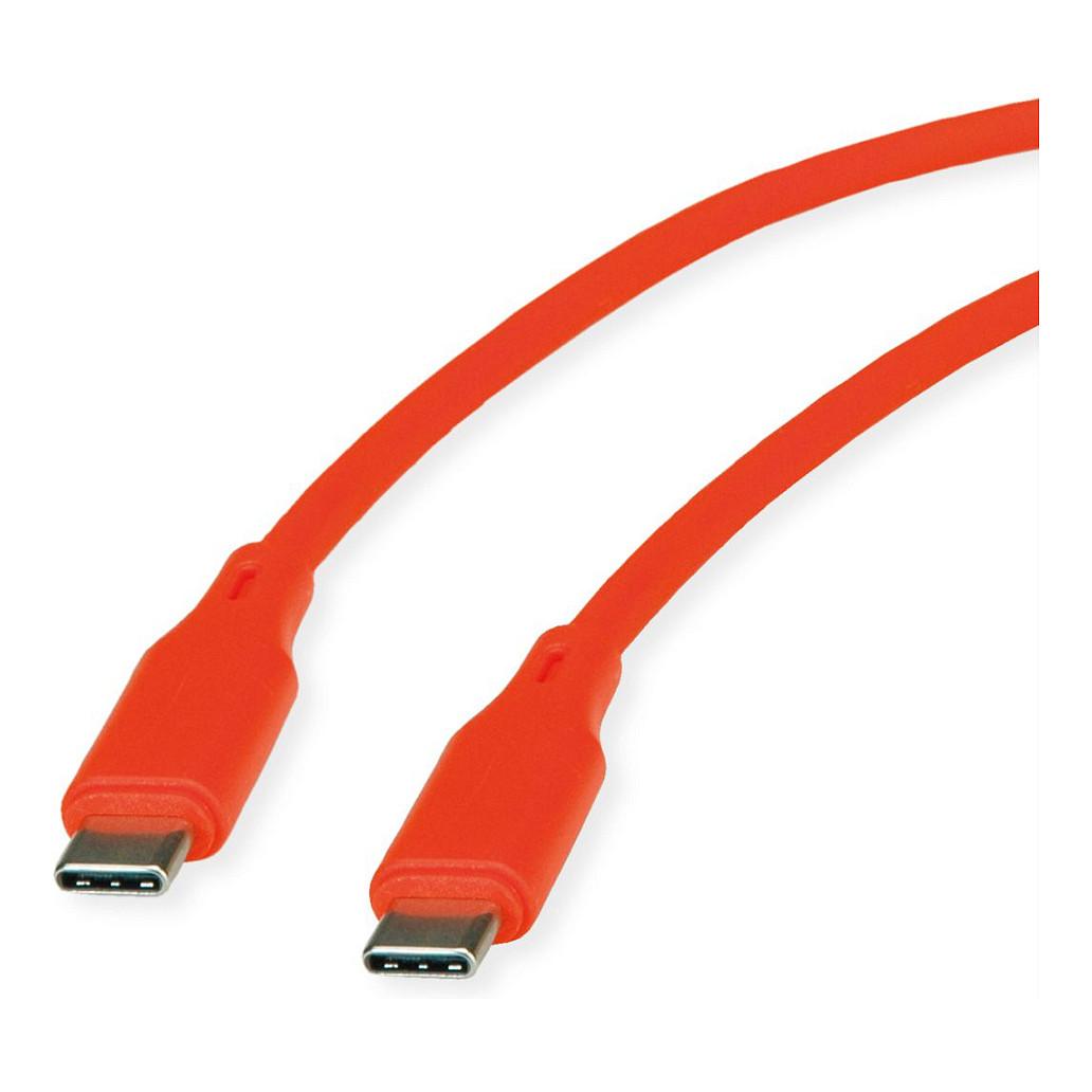 USB-C til USB-C-kabel ROLINE USB 2.0 60 W - orange, 1 m