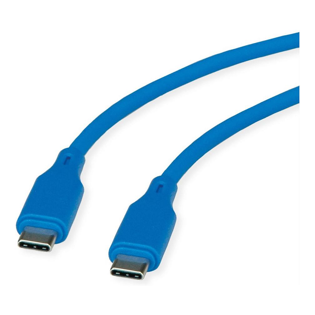 USB-C til USB-C-kabel ROLINE USB 2.0 60 W - blå, 1 m