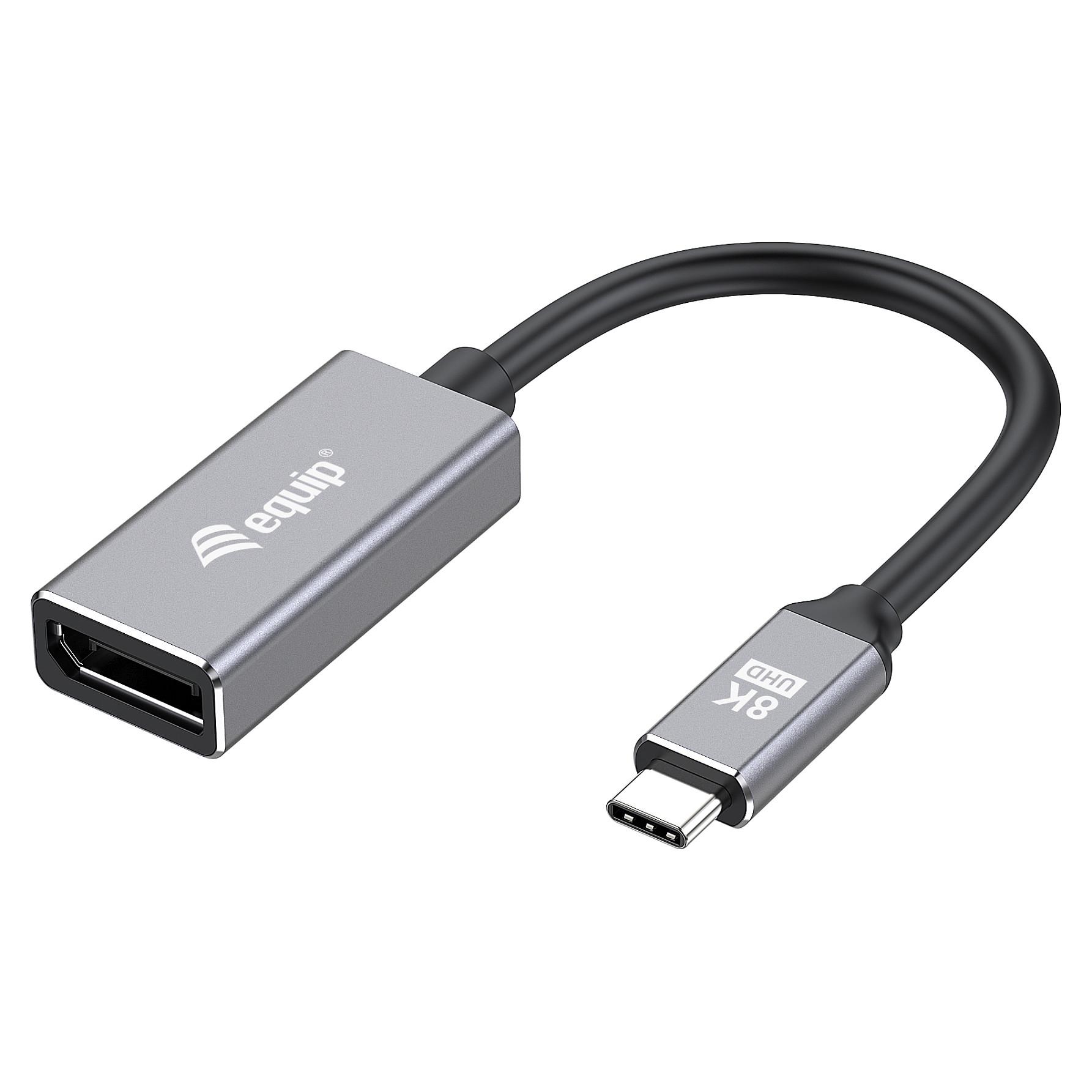 USB-C til DisplayPort-adapter Equip 133493 - 0,15 m sort/grå