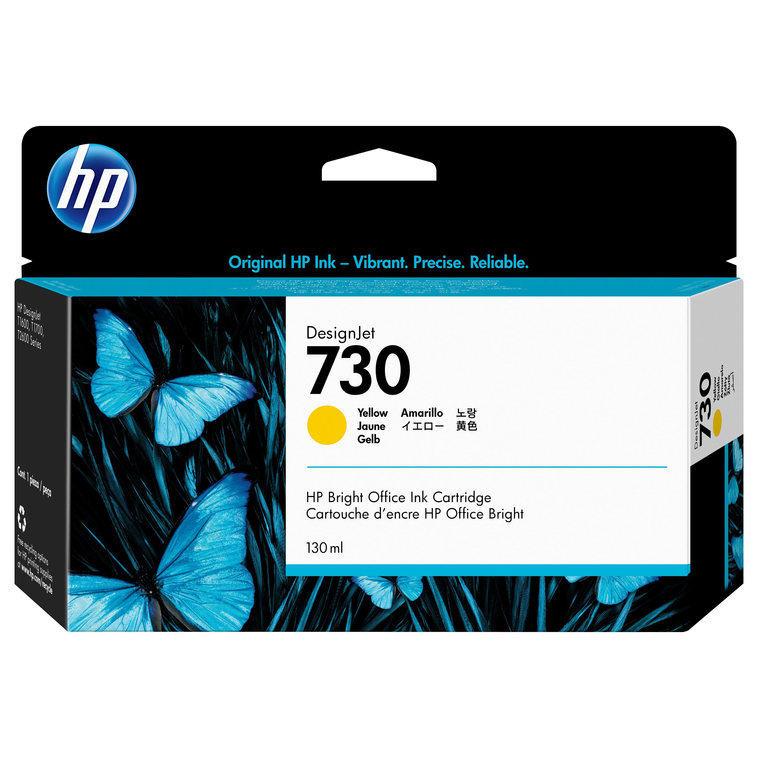 HP 730 gul blækpatron 130 ml til DesignJet - original Bright Office Ink Cartridge