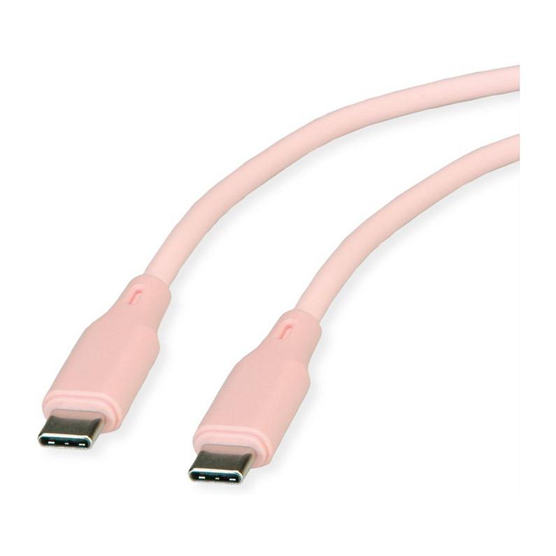 USB-C til USB-C-kabel ROLINE USB 2.0 60 W - pink, 1 m
