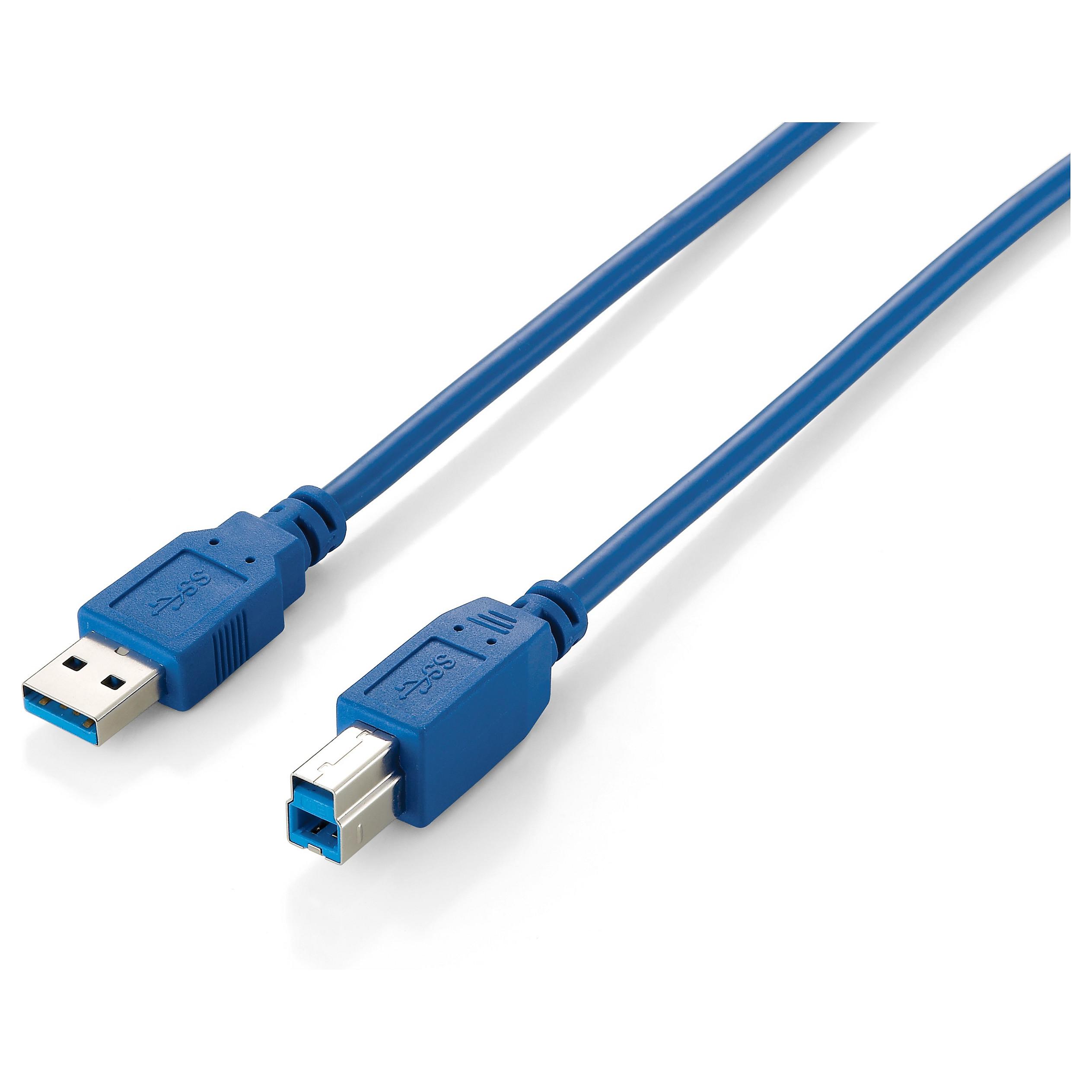 USB 3.0 kabel Equip A-B 1 m - blå