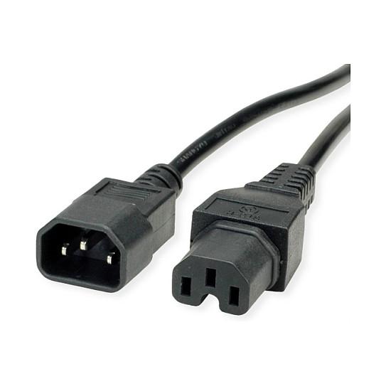Strømkabel VALUE IEC 60320 C14 til C15 - sort, 1 m