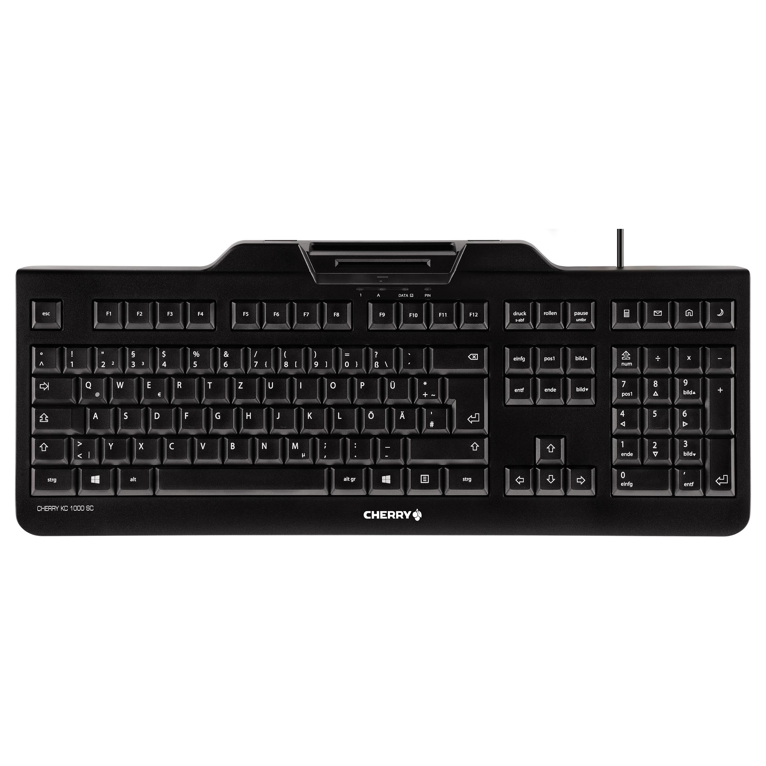 Tastatur med smartcard-læser CHERRY KC 1000 SC - sort
