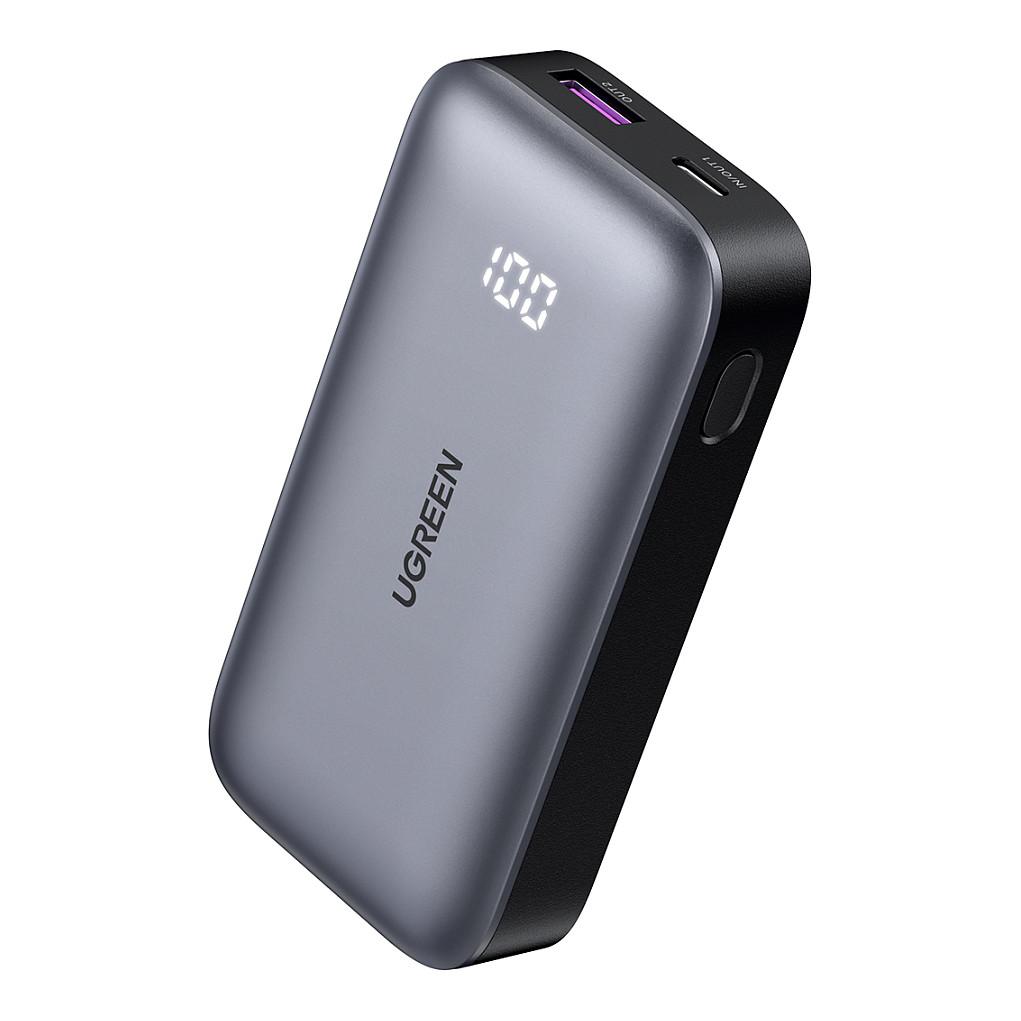 Ugreen - Powerbank - 10000 mAh - 30 Watt - PD, QC, Apple Fast Charge - 2 output-stikforbindelser (USB, USB-C) - sort