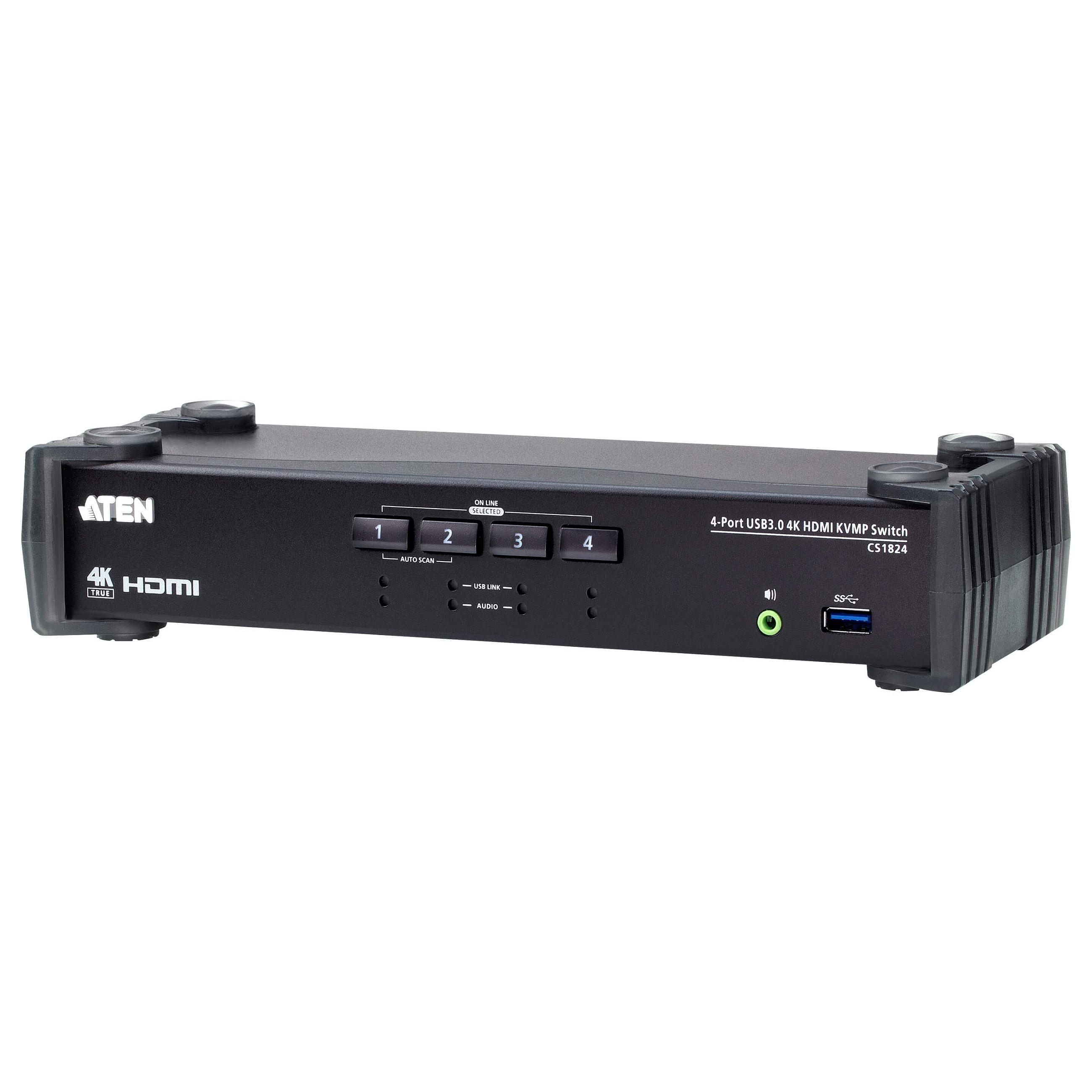 ATEN CS1824 KVMP Switch - KVM / audio / USB switch - 4 x KVM / audio / USB - 1 lokalbruger - desktop