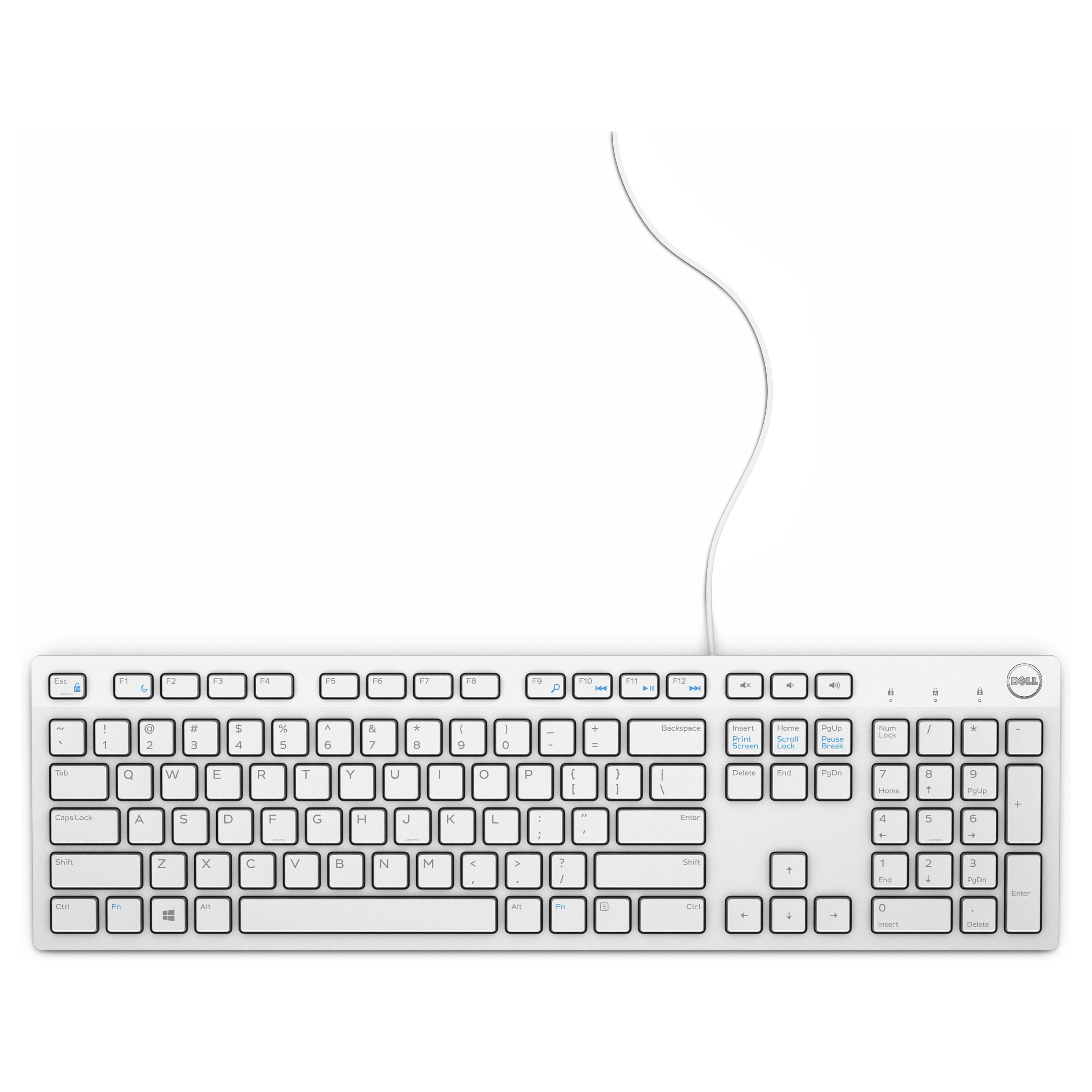 Tastatur Dell KB216 USB QWERTZ - hvid