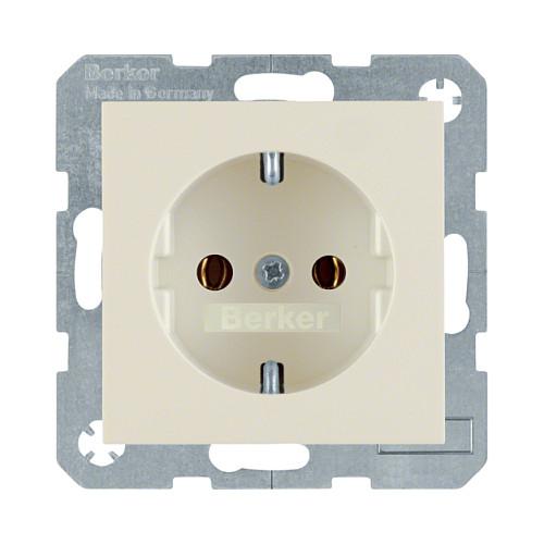 Schuko-stikkontakt Berker S.1 47438982 - hvid blank
