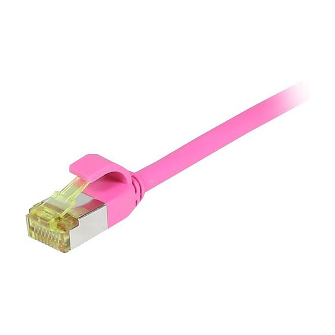Patchkabel RJ45 CAT6A 500Mhz10m magenta SFTP slimline rund d45mm TPELSZHSuperflex AWG28 mit CAT7 Rohkabel Synergy 21