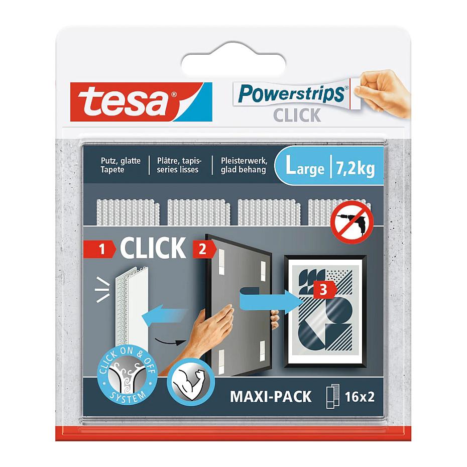 TESA Powerstrips CLICK L, Monteringspude, Hvid, Indendørs, 7,2 kg, 20 mm, 85 mm