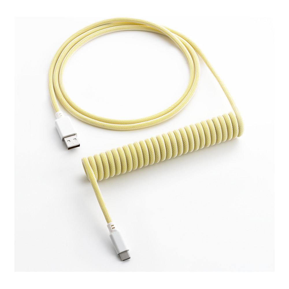 CableMod Classic Coiled Keyboard Cable USB-C to USB Type A, Lemon Ice - 150cm USB Kabler - GEEKD.dk
