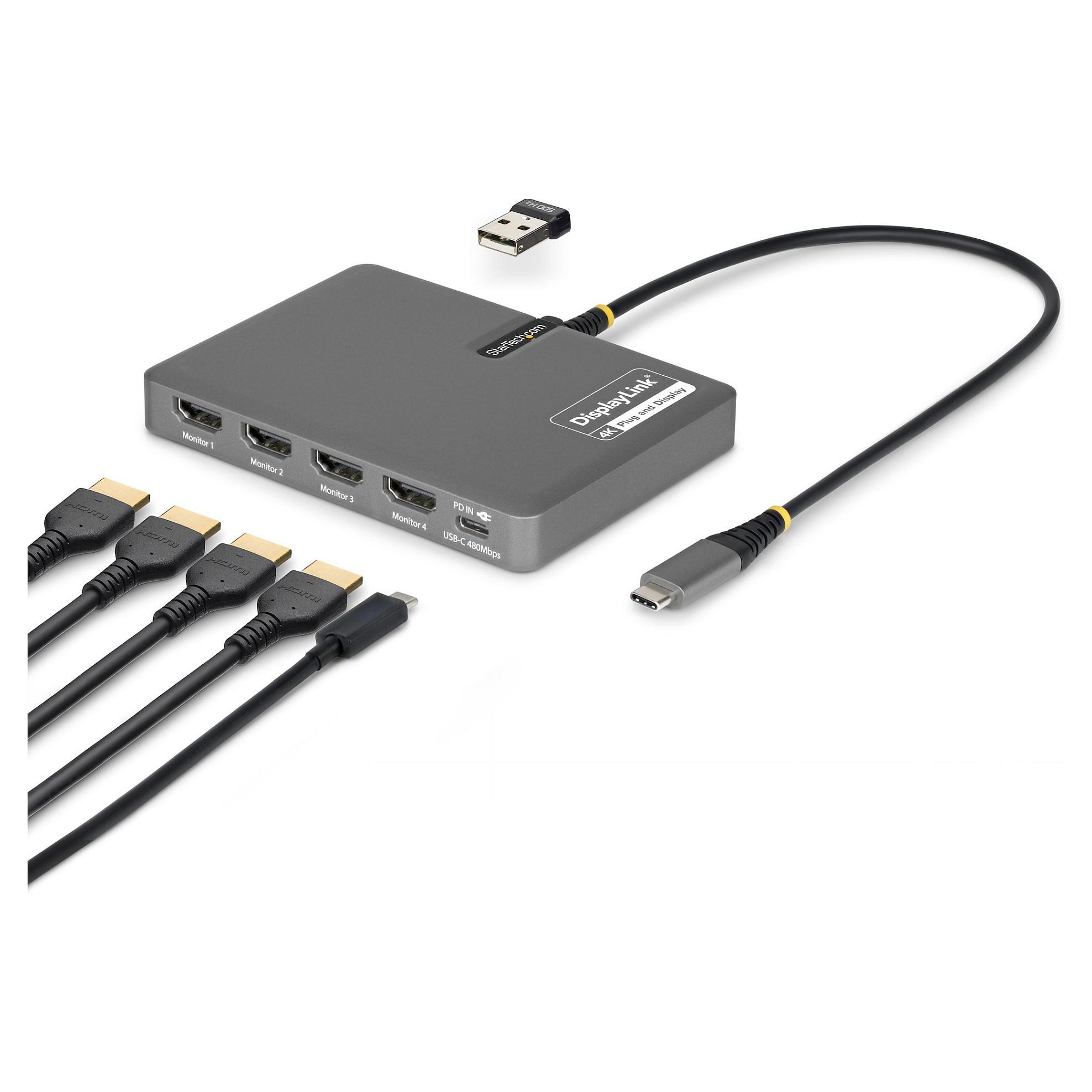 StarTech.com Startech - docking station - USB-C - 4 x HDMI - TAA Compliant