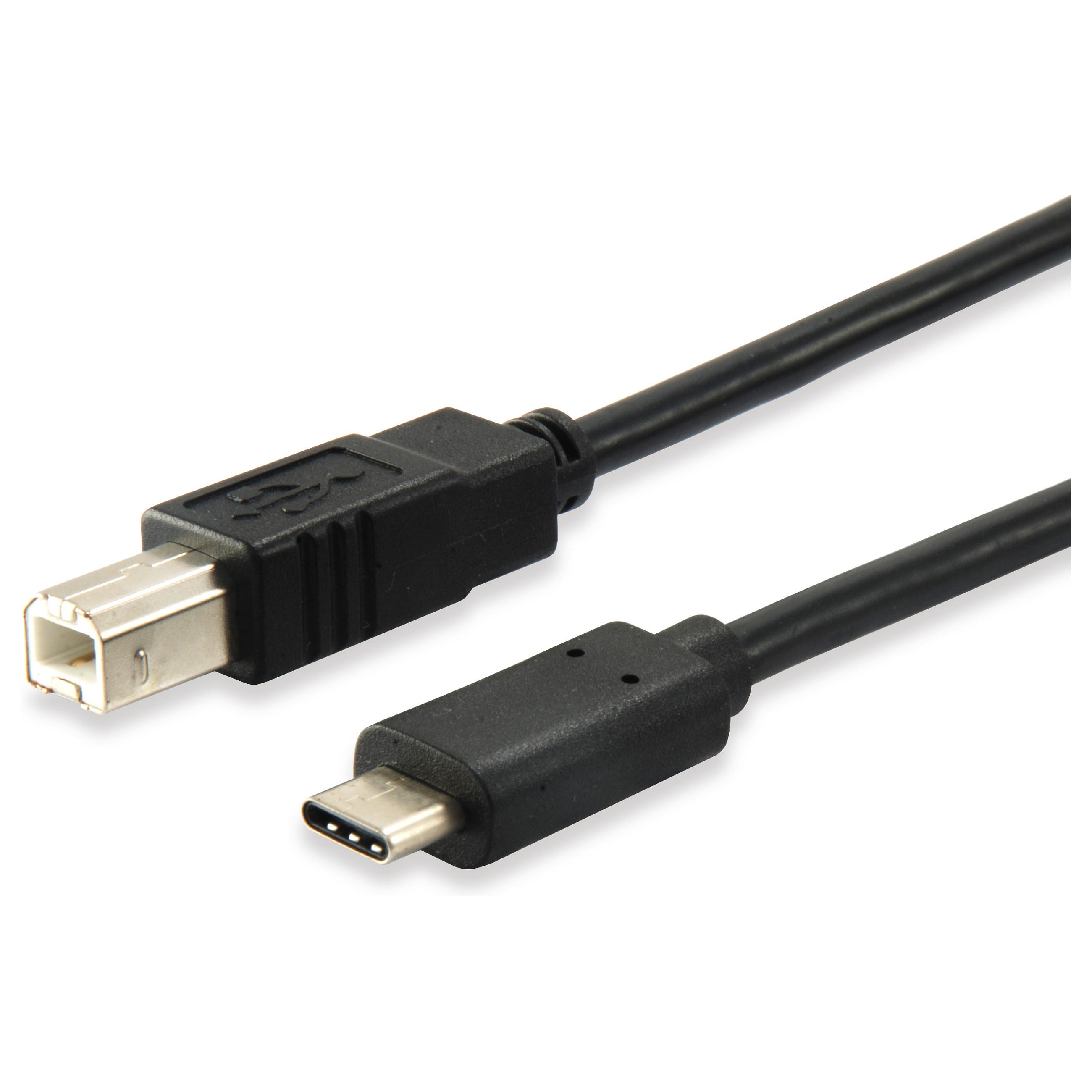 USB-C til USB-B kabel Equip USB 2.0 - 1 m, sort
