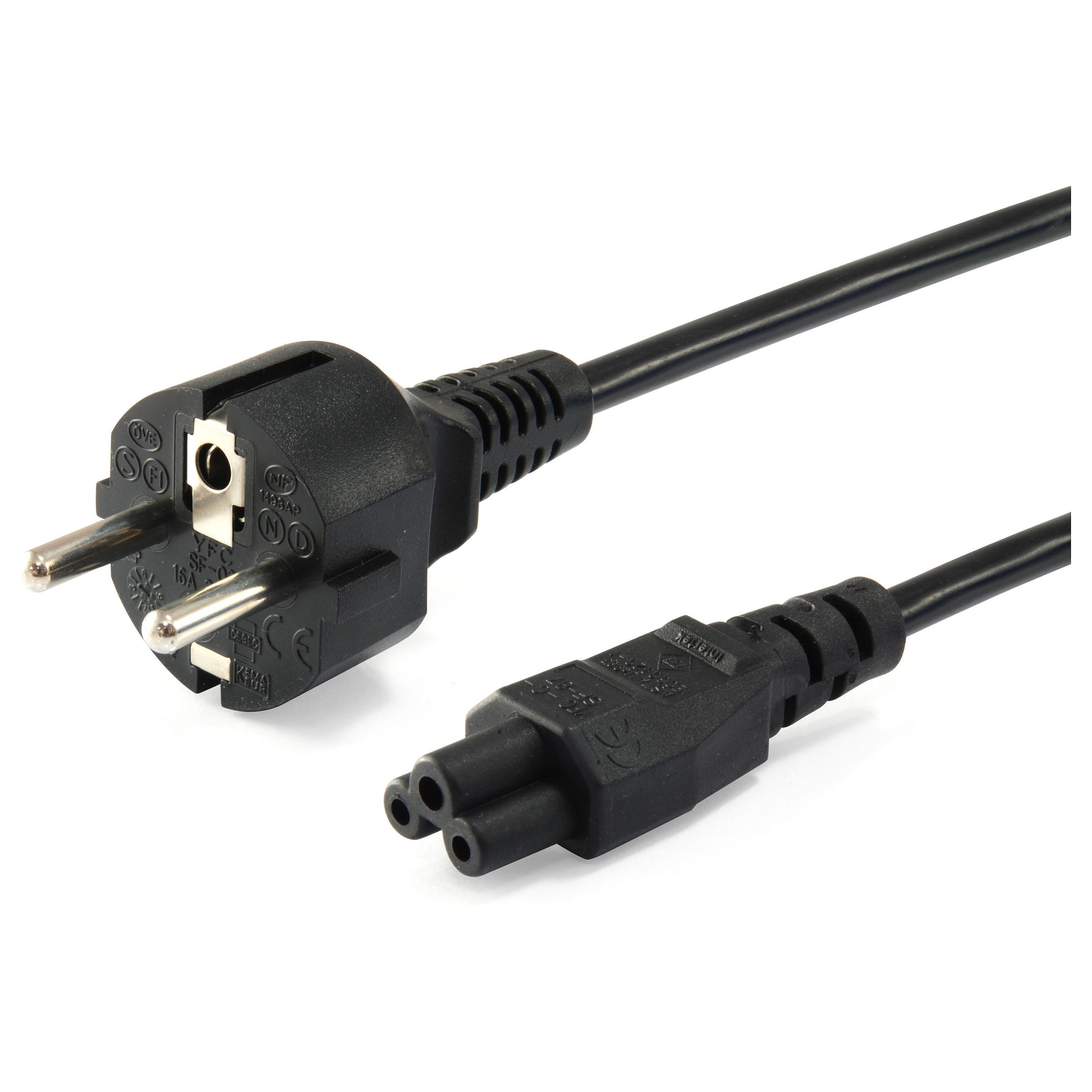 IEC-strømkabel Equip 112151 Schuko til C5 3 m - sort