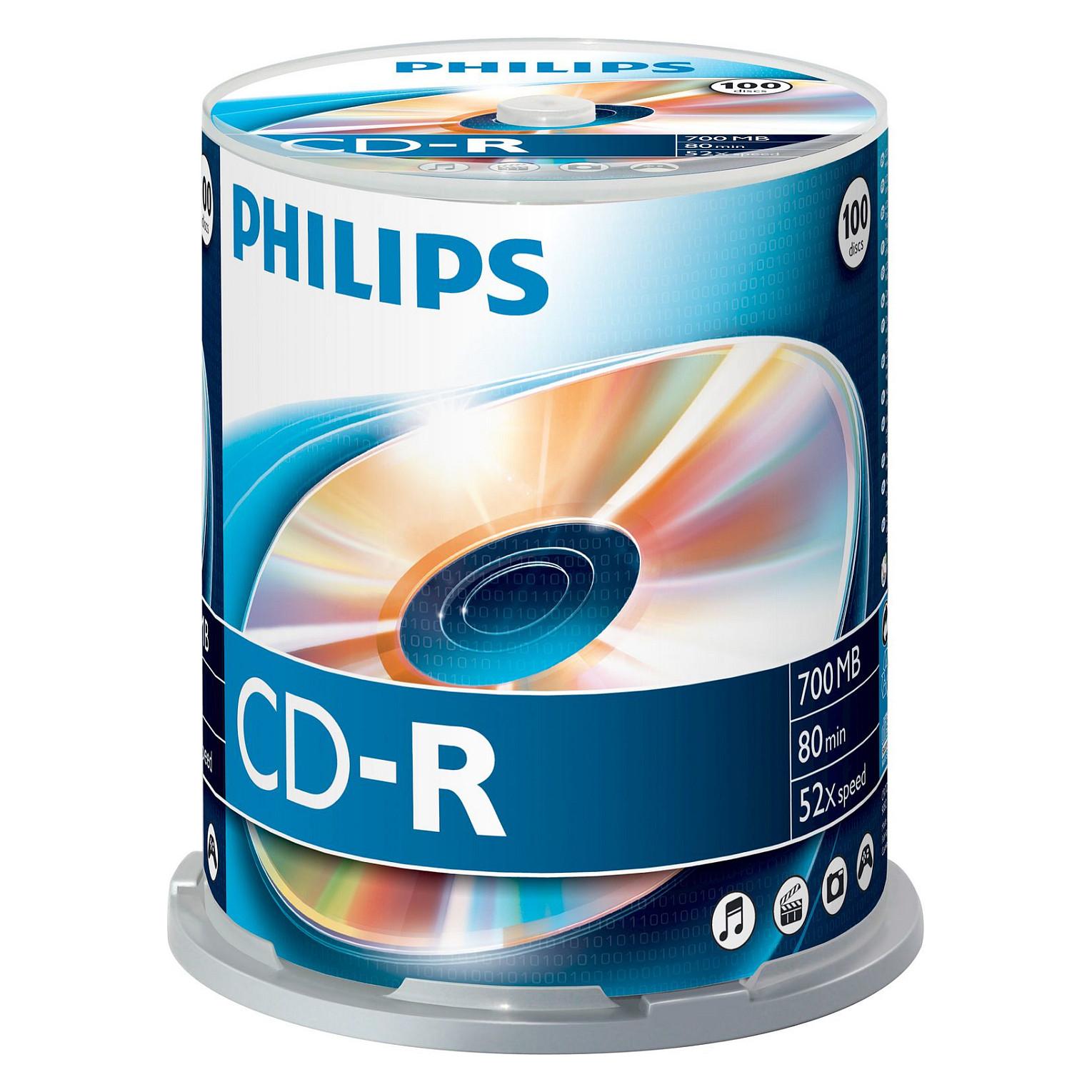 Philips CR7D5NB00 - 100 x CD-R - 700 MB (80 min) 52x - spindle
