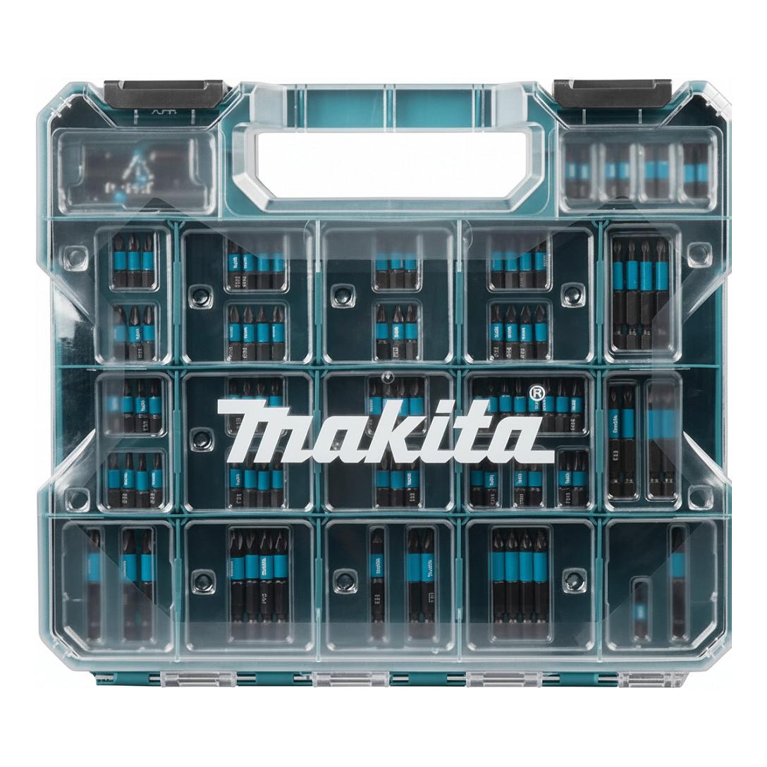 Makita sæt med bits og toppe, 100 dele i opbevaringskasse